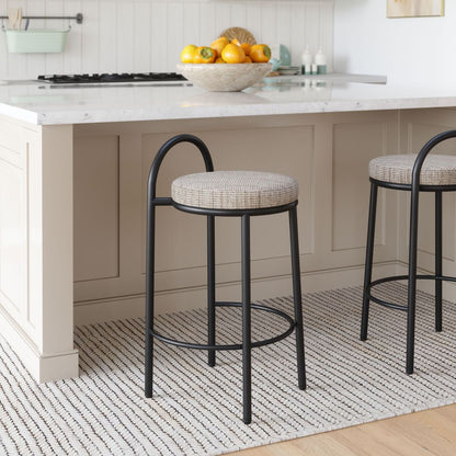 Zuo Modern Sisal Chenille Fabric Counter Stool 2PC