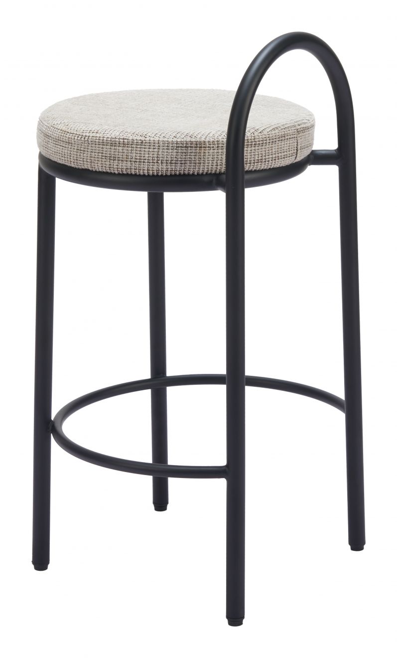 Zuo Modern Sisal Chenille Fabric Counter Stool 2PC