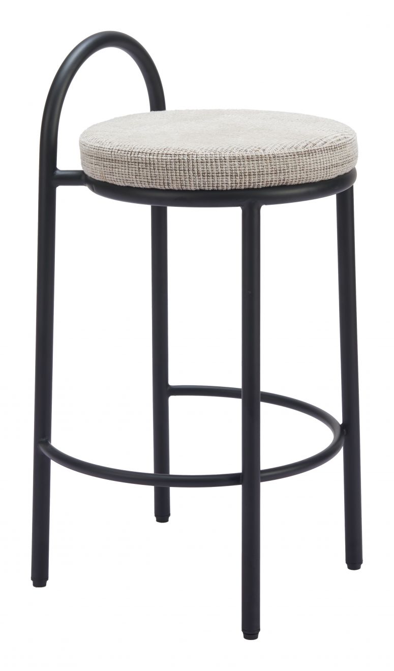 Zuo Modern Sisal Chenille Fabric Counter Stool 2PC