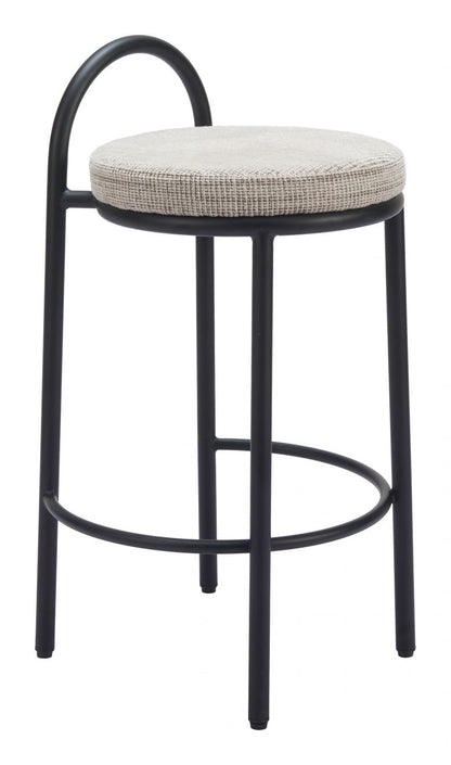 Zuo Modern Sisal Chenille Fabric Counter Stool 2PC