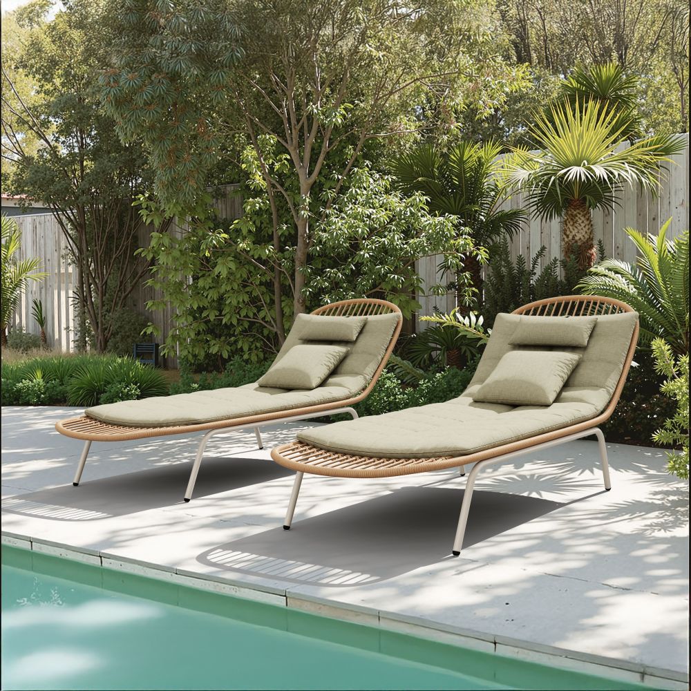 Zuo Modern Skim Olefin Fabric Outdoor Chaise Lounge