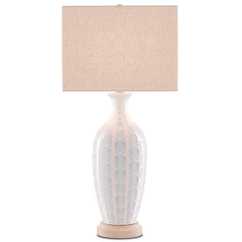 Sky Blue Cream Saraband Table Lamp Table Lamps Sideboards and Things By Currey & Co