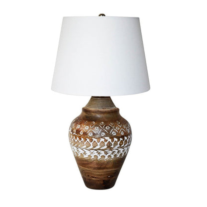 LH Home Skye Antique Wooden Table Lamp