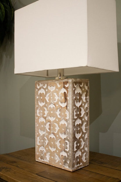 LH Home Skye Blossom Wooden Table Lamp