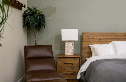 LH Home Skye Blossom Wooden Table Lamp