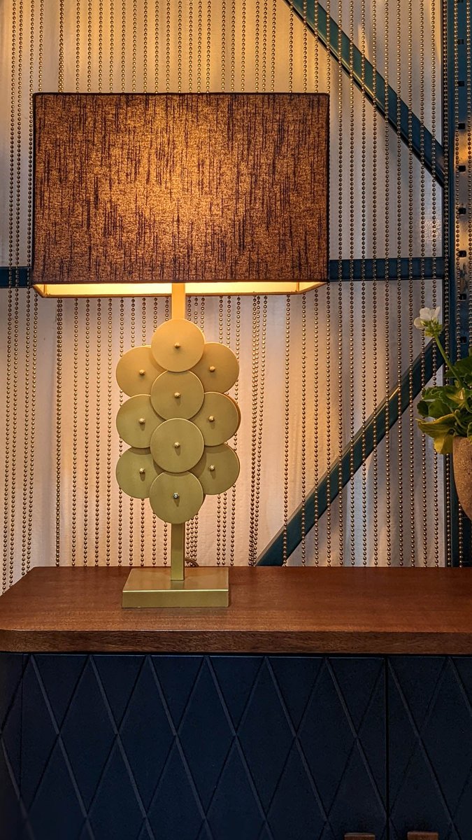 LH Home Skye Brushed Brass Disc Table Lamp