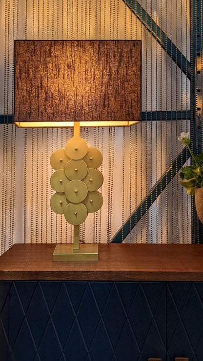 LH Home Skye Brushed Brass Disc Table Lamp