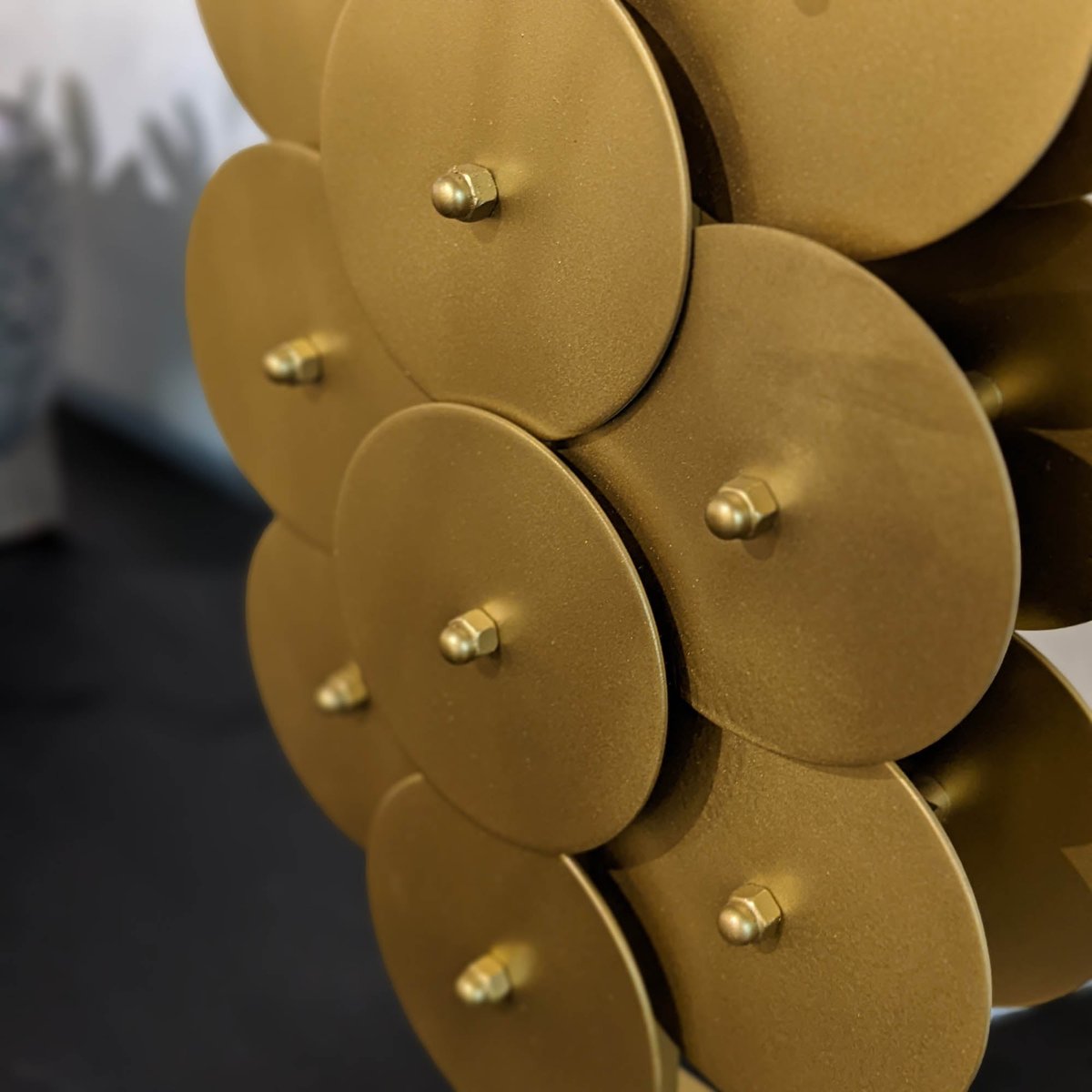 LH Home Skye Brushed Brass Disc Table Lamp