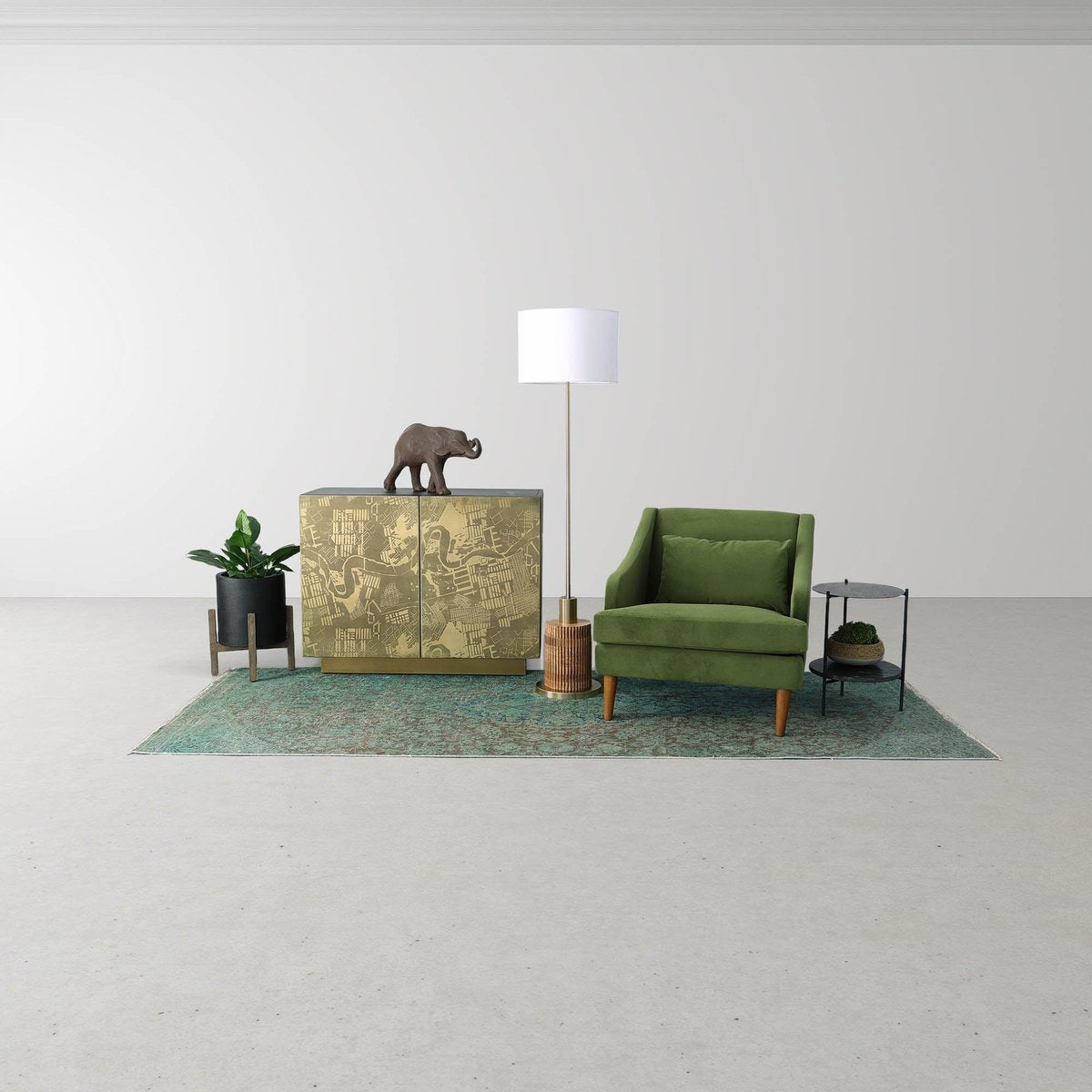LH Home Skye Contemporary Wooden Standing Floor Lamp