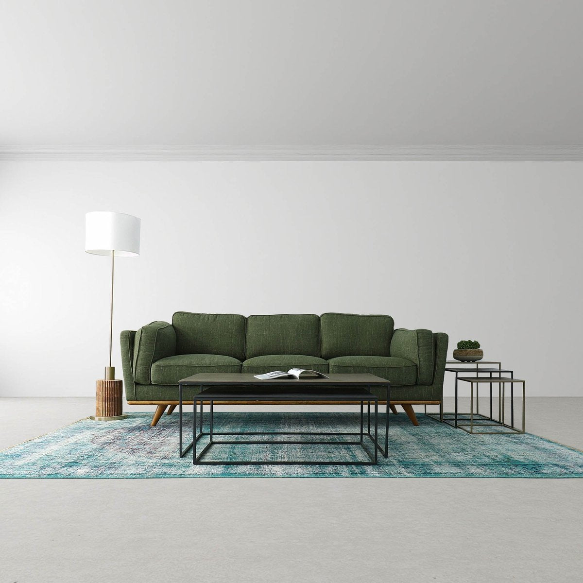 LH Home Skye Contemporary Wooden Standing Floor Lamp