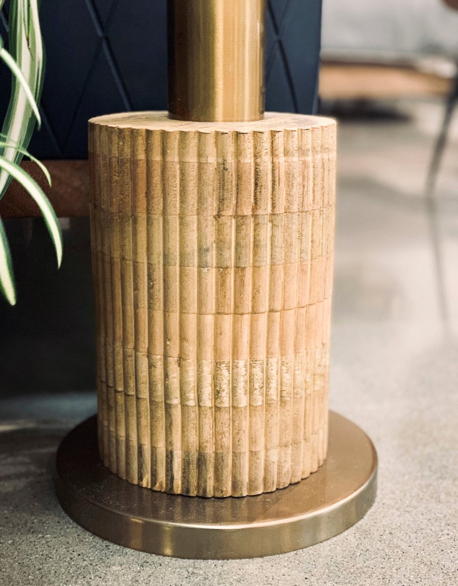 LH Home Skye Contemporary Wooden Standing Floor Lamp