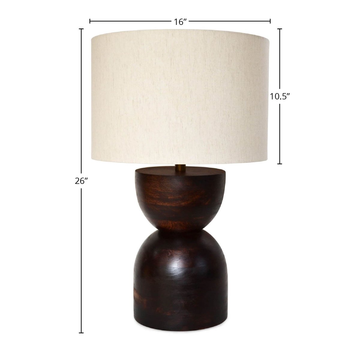 LH Home Skye Contour Wooden Table Lamp