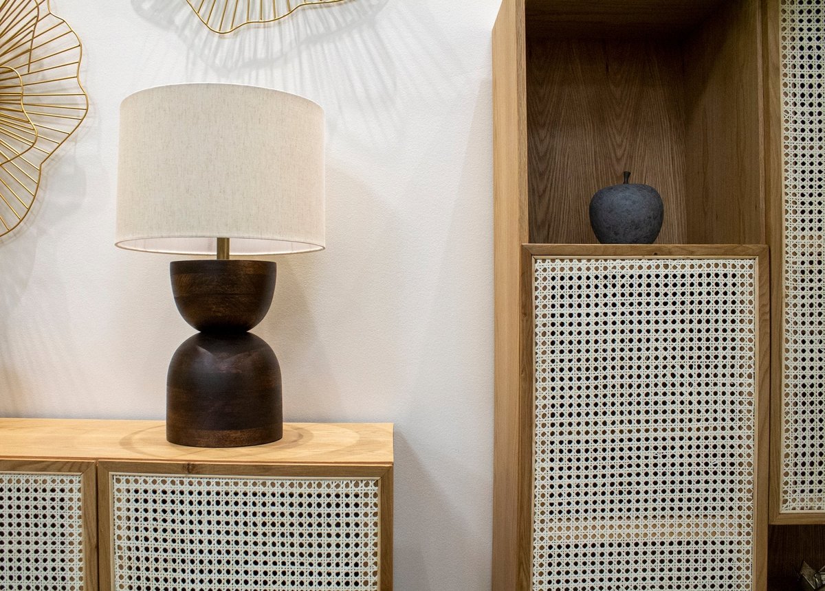 LH Home Skye Contour Wooden Table Lamp