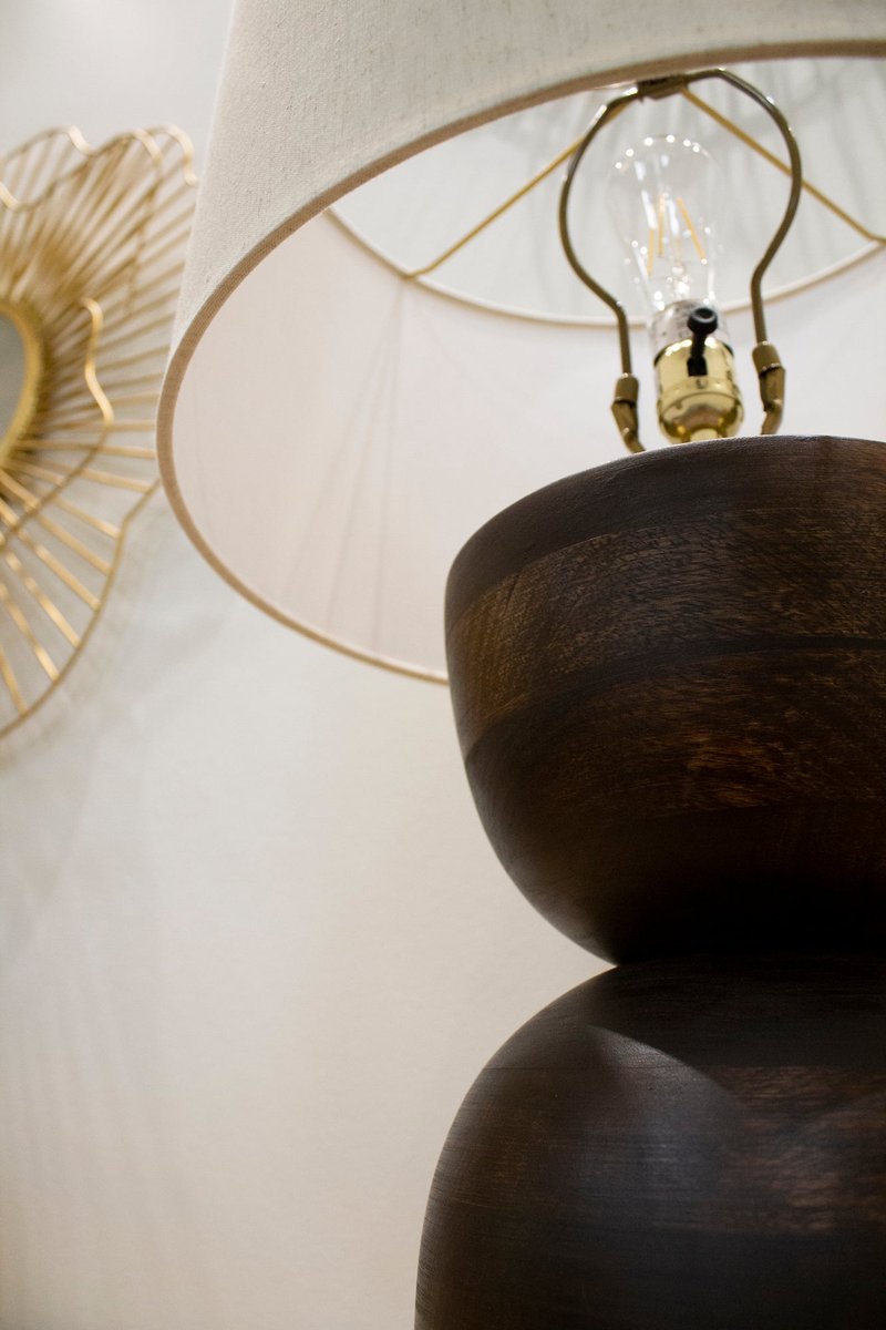 LH Home Skye Contour Wooden Table Lamp