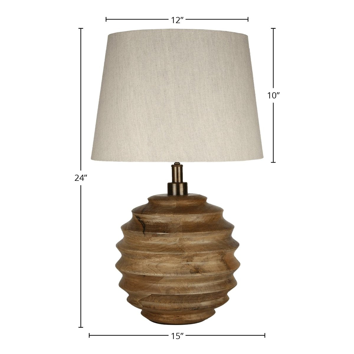 LH Home Skye Natural Wooden Table Lamp