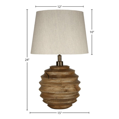 LH Home Skye Natural Wooden Table Lamp
