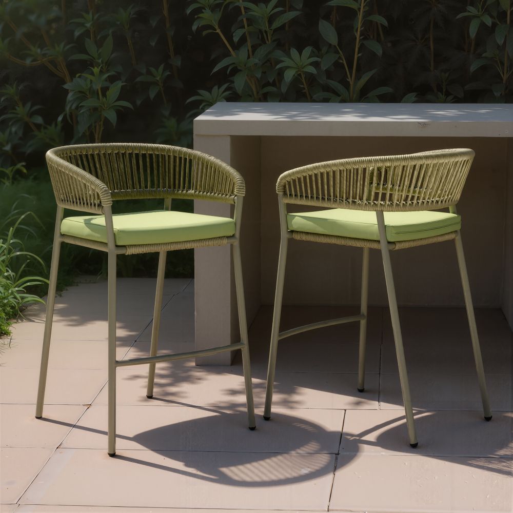 Zuo Modern Skye Olefin Fabric Outdoor Barstool 2PC