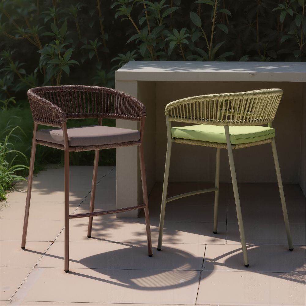 Zuo Modern Skye Olefin Fabric Outdoor Barstool 2PC
