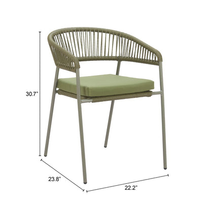 Zuo Modern Skye Olefin Fabric Outdoor Dining Chair 2PC