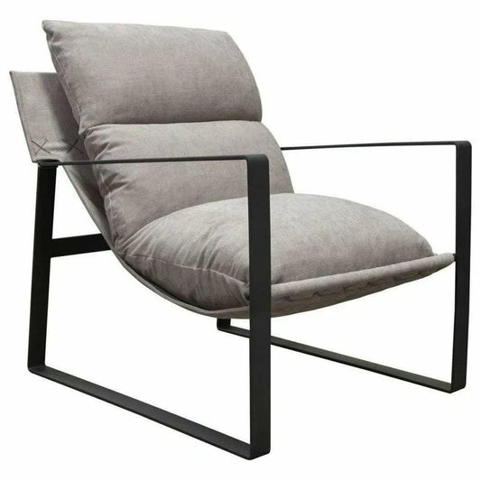 Sling Accent Chair in Grey Black Powder Coated Metal Frame Club Chairs Sideboards and Things  By Diamond Sofa