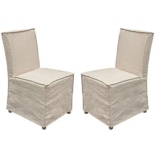Slipcover Dining Chairs Set of 2 Sand Linen Dining Chairs Sideboards and Things  By Diamond Sofa