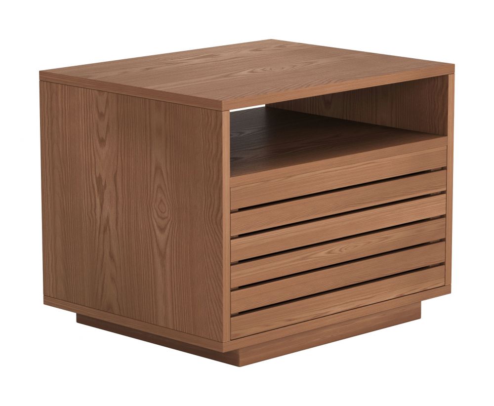 Zuo Modern Slit Wooden Brown Nightstand