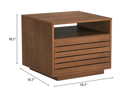 Zuo Modern Slit Wooden Brown Nightstand