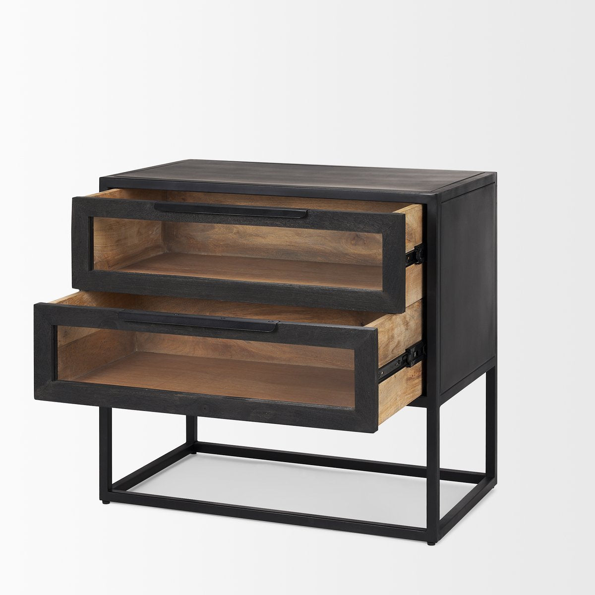 Mercana Sloan Two Drawers Black Nightstand