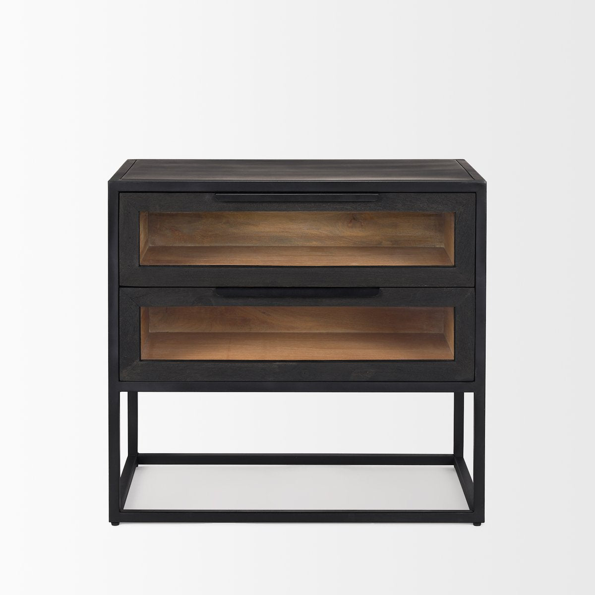 Mercana Sloan Two Drawers Black Nightstand
