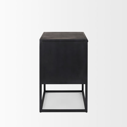 Mercana Sloan Two Drawers Black Nightstand