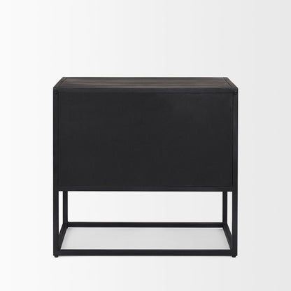Mercana Sloan Two Drawers Black Nightstand