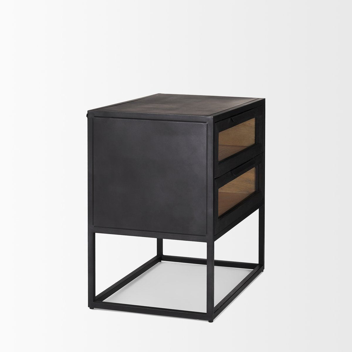 Mercana Sloan Two Drawers Black Nightstand