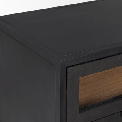 Mercana Sloan Two Drawers Black Nightstand