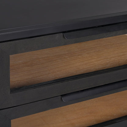 Mercana Sloan Two Drawers Black Nightstand