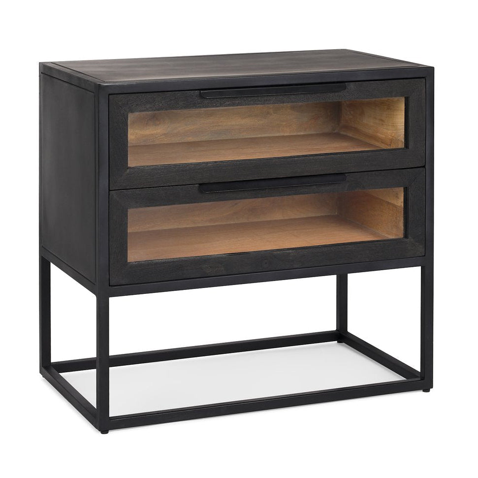 Mercana Sloan Two Drawers Black Nightstand