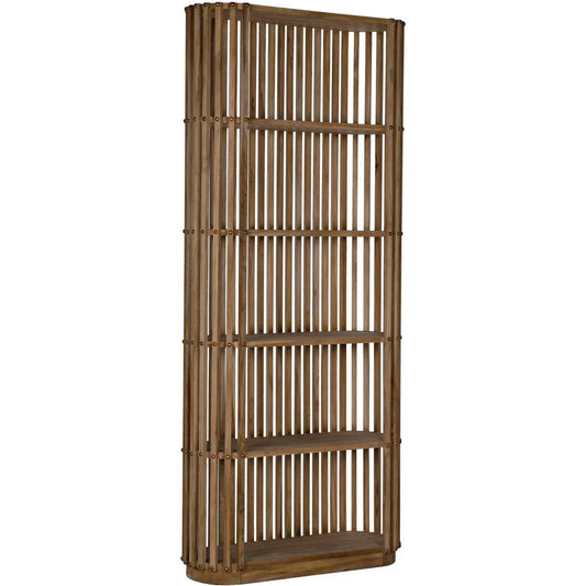 Noir Opal Natural Teak Wood Bookcase