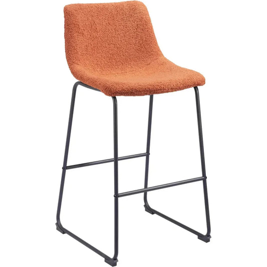 Smart Barstool (Set of 2) Burnt Orange - LOOMLAN - Zuo Modern - Bar Stools