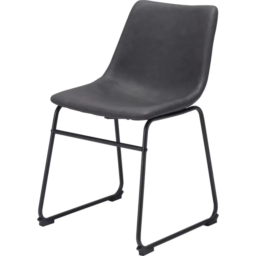 Smart Faux Leather Armelss Dining Chair 2PC - LOOMLAN - Zuo Modern - Dining Chairs