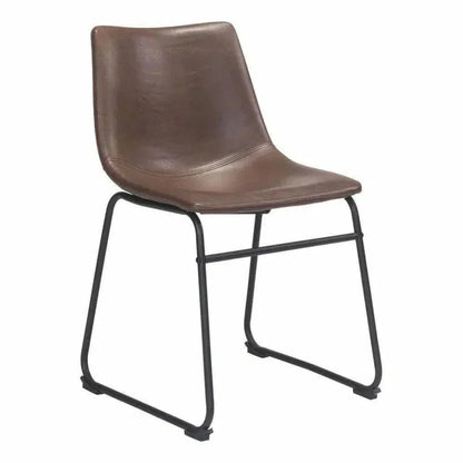 Smart Faux Leather Armelss Dining Chair 2PC - LOOMLAN - Zuo Modern - Dining Chairs