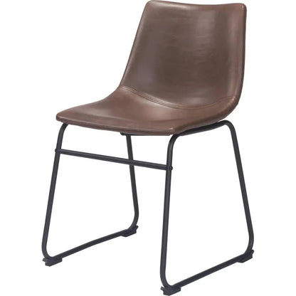 Smart Faux Leather Armelss Dining Chair 2PC - LOOMLAN - Zuo Modern - Dining Chairs