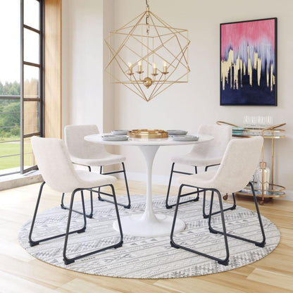 Smart Faux Leather Armelss Dining Chair 2PC