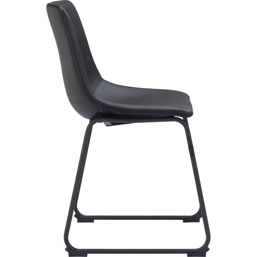 Smart Faux Leather Armelss Dining Chair 2PC - LOOMLAN - Zuo Modern - Dining Chairs