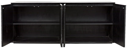 Smith Wood Black Sideboard With 4 Doors-Sideboards-Noir-Sideboards and Things
