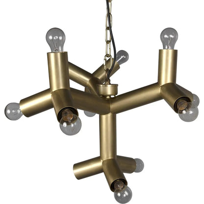 Snow Flake Metal Chandelier With Brass