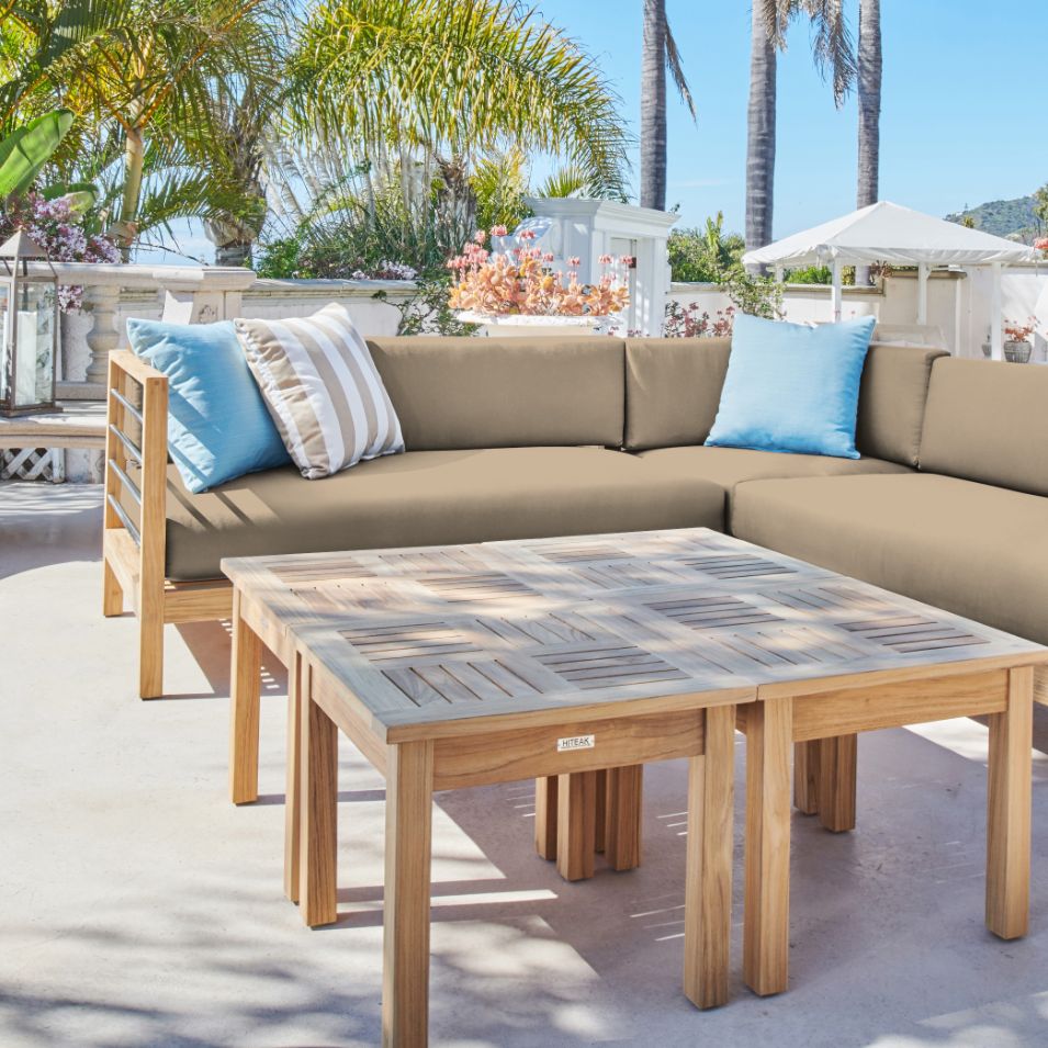 HiTeak SoHo Outdoor Sectional Corner with Sunbrella Cushion