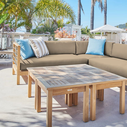 HiTeak SoHo Outdoor Sectional Corner with Sunbrella Cushion