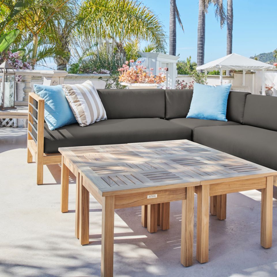 HiTeak SoHo Outdoor Sectional Corner with Sunbrella Cushion