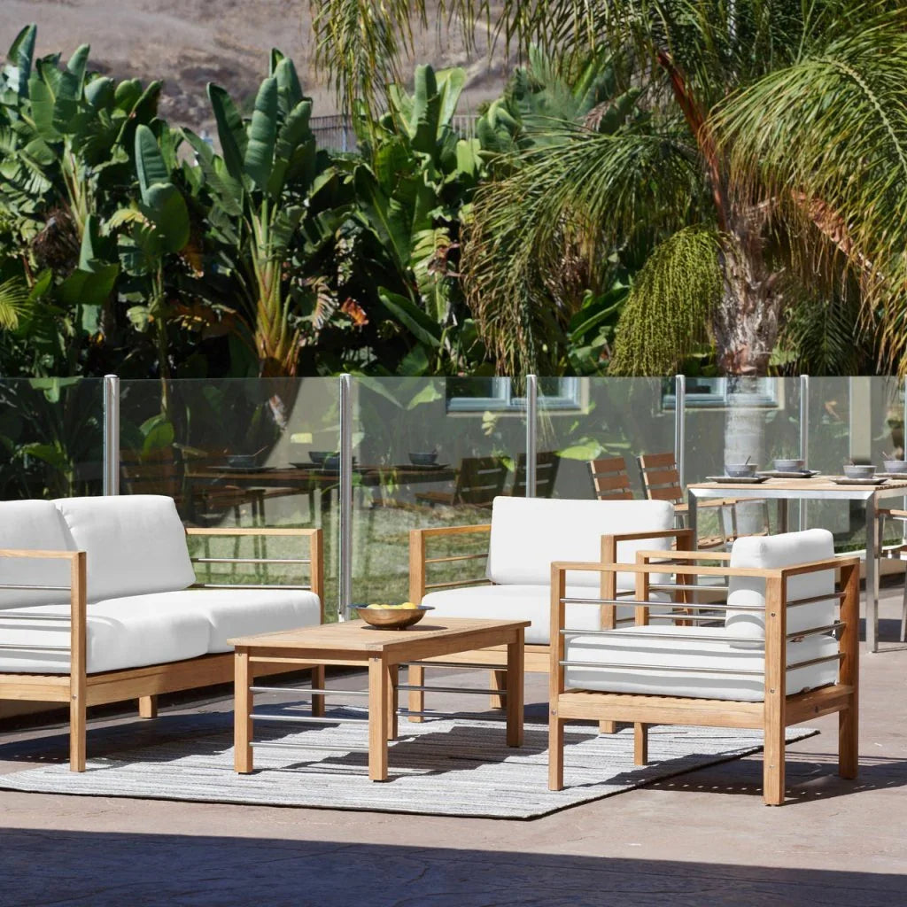 SoHo Teak Patio Sofa with Sunbrella Cushion - LOOMLAN - HiTeak - Outdoor Sofas & Loveseats