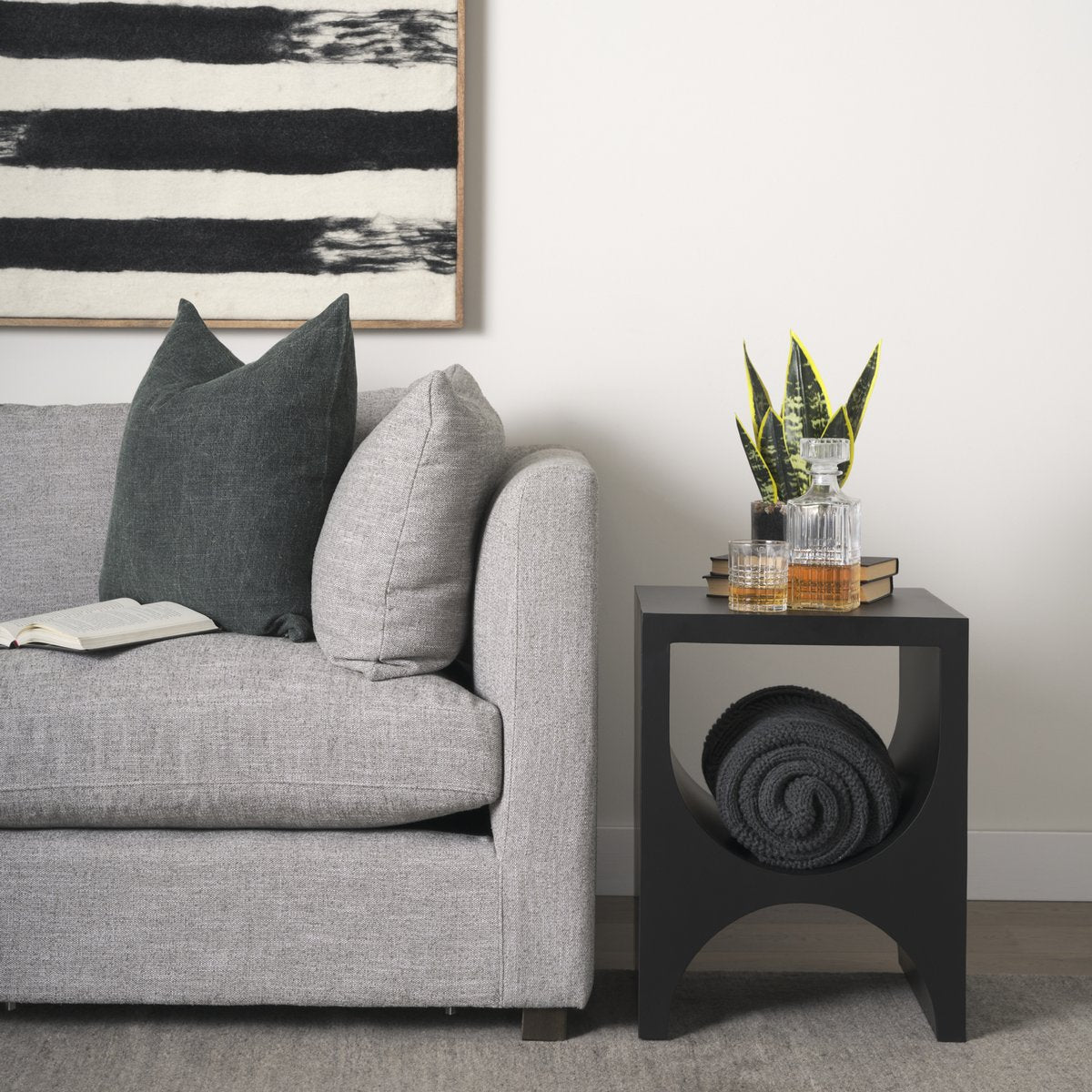 Mercana Sobi Matte Black Iron Side Table