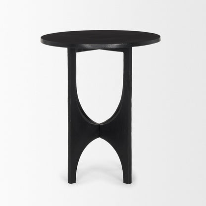 Mercana Sobi Matte Black Round Accent Table